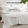 imageBedsure Deep Pocket Queen Sheets  6 Piece Prewashed UltraSoft Queen Sheet Set Fits Mattresses Up to 18 Inches Thick Breathable ampamp Secure Fit Hotel Luxury Bedding Sage GreenWhite