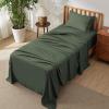 imageBedsure Deep Pocket Queen Sheets Set  Fits Mattresses Up to 21 Inches Thick  4 Piece GentleSoft Bed Sheets Moisture Wicking Soft ampamp Cooling Bedsheet ampamp Pillowcases Easy ampamp Secure Fit Light GreyOlive Green