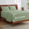 imageBedsure Deep Pocket Queen Sheets Set  Fits Mattresses Up to 21 Inches Thick  4 Piece GentleSoft Bed Sheets Moisture Wicking Soft ampamp Cooling Bedsheet ampamp Pillowcases Easy ampamp Secure Fit Light Grey08  Sage Green