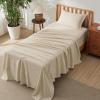 imageBedsure Deep Pocket Queen Sheets Set  Fits Mattresses Up to 21 Inches Thick  4 Piece GentleSoft Bed Sheets Moisture Wicking Soft ampamp Cooling Bedsheet ampamp Pillowcases Easy ampamp Secure Fit Light Grey04  Beige