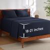 imageBedsure Deep Pocket Queen Sheets Set  Fits Mattresses Up to 21 Inches Thick  4 Piece GentleSoft Bed Sheets Moisture Wicking Soft ampamp Cooling Bedsheet ampamp Pillowcases Easy ampamp Secure Fit Light GreyNavy