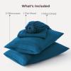 imageBedsure Deep Pocket Queen Sheets Set  Fits Mattresses Up to 21 Inches Thick  4 Piece GentleSoft Bed Sheets Moisture Wicking Soft ampamp Cooling Bedsheet ampamp Pillowcases Easy ampamp Secure Fit Light GreyTeal Blue