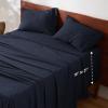 imageBedsure Deep Pocket Queen Sheets Set  Fits Mattresses Up to 21 Inches Thick  4 Piece GentleSoft Bed Sheets Moisture Wicking Soft ampamp Cooling Bedsheet ampamp Pillowcases Easy ampamp Secure Fit Light GreyNavy