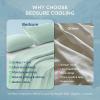 imageBedsure Duvet Cover Cooling Blanket for Hot Sleepers Queen Size Soft ampamp Breathable for Night Sweats AllSeason Lightweight GentleSoft Cooling Comforter Cover Set IceCool Fabric 90x90 Beige03  Green No Comforter