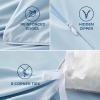 imageBedsure Duvet Cover Cooling Blanket for Hot Sleepers Queen Size Soft ampamp Breathable for Night Sweats AllSeason Lightweight GentleSoft Cooling Comforter Cover Set IceCool Fabric 90x90 Beige04  Blue No Comforter