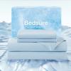 imageBedsure Duvet Cover Cooling Blanket for Hot Sleepers Queen Size Soft ampamp Breathable for Night Sweats AllSeason Lightweight GentleSoft Cooling Comforter Cover Set IceCool Fabric 90x90 Beige04  Blue No Comforter