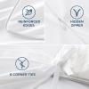 imageBedsure Duvet Cover Cooling Blanket for Hot Sleepers Queen Size Soft ampamp Breathable for Night Sweats AllSeason Lightweight GentleSoft Cooling Comforter Cover Set IceCool Fabric 90x90 Beige01  White No Comforter