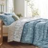 imageBedsure Duvet Cover Queen Size  Reversible Green Queen Duvet Cover Set with Zipper Closure 3 Pieces Floral Patterned Bedding Set with 8 Corner Ties and 2 Pillow Shams08  Mineral Blue No Comforter