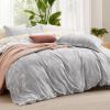 imageBedsure Duvet Cover Queen Size  Reversible Green Queen Duvet Cover Set with Zipper Closure 3 Pieces Floral Patterned Bedding Set with 8 Corner Ties and 2 Pillow Shams04  Grey No Comforter