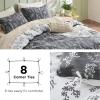 imageBedsure Duvet Cover Queen Size  Reversible Green Queen Duvet Cover Set with Zipper Closure 3 Pieces Floral Patterned Bedding Set with 8 Corner Ties and 2 Pillow Shams05  Dark Grey No Comforter