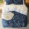 imageBedsure Duvet Cover Queen Size  Reversible Green Queen Duvet Cover Set with Zipper Closure 3 Pieces Floral Patterned Bedding Set with 8 Corner Ties and 2 Pillow Shams02  Nave Blue No Comforter