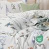 imageBedsure Duvet Cover Queen Size  Reversible Green Queen Duvet Cover Set with Zipper Closure 3 Pieces Floral Patterned Bedding Set with 8 Corner Ties and 2 Pillow Shams06  Coconut White No Comforter
