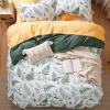 imageBedsure Duvet Cover Queen Size  Reversible Green Queen Duvet Cover Set with Zipper Closure 3 Pieces Floral Patterned Bedding Set with 8 Corner Ties and 2 Pillow Shams05  Mallard Green No Comforter