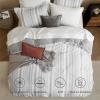 imageBedsure Duvet Cover Queen Size  Reversible Green Queen Duvet Cover Set with Zipper Closure 3 Pieces Floral Patterned Bedding Set with 8 Corner Ties and 2 Pillow Shams05  Formal Grey No Comforter