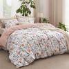 imageBedsure Duvet Cover Queen Size  Reversible Green Queen Duvet Cover Set with Zipper Closure 3 Pieces Floral Patterned Bedding Set with 8 Corner Ties and 2 Pillow Shams04  Pale Blush Floral No Comforter
