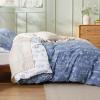 imageBedsure Duvet Cover Queen Size  Reversible Green Queen Duvet Cover Set with Zipper Closure 3 Pieces Floral Patterned Bedding Set with 8 Corner Ties and 2 Pillow Shams05  Infinity Blue No Comforter