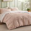 imageBedsure Duvet Cover Queen Size  Reversible Green Queen Duvet Cover Set with Zipper Closure 3 Pieces Floral Patterned Bedding Set with 8 Corner Ties and 2 Pillow Shams08  Dusty Rose No Comforter