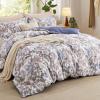 imageBedsure Duvet Cover Queen Size  Reversible Green Queen Duvet Cover Set with Zipper Closure 3 Pieces Floral Patterned Bedding Set with 8 Corner Ties and 2 Pillow Shams02  Blue Blossm No Comforter