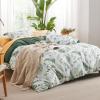 imageBedsure Duvet Cover Queen Size  Reversible Green Queen Duvet Cover Set with Zipper Closure 3 Pieces Floral Patterned Bedding Set with 8 Corner Ties and 2 Pillow Shams05  Mallard Green No Comforter