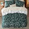 imageBedsure Duvet Cover Queen Size  Reversible Green Queen Duvet Cover Set with Zipper Closure 3 Pieces Floral Patterned Bedding Set with 8 Corner Ties and 2 Pillow Shams07  Emerald Green No Comforter