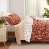 imageBedsure Duvet Cover Queen Size  Reversible Green Queen Duvet Cover Set with Zipper Closure 3 Pieces Floral Patterned Bedding Set with 8 Corner Ties and 2 Pillow Shams03  Terracotta No Comforter