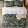 imageBedsure Duvet Cover Queen Size  Reversible Green Queen Duvet Cover Set with Zipper Closure 3 Pieces Floral Patterned Bedding Set with 8 Corner Ties and 2 Pillow Shams05  Bronze Green No Comforter