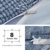imageBedsure Duvet Cover Queen Size  Reversible Green Queen Duvet Cover Set with Zipper Closure 3 Pieces Floral Patterned Bedding Set with 8 Corner Ties and 2 Pillow Shams02  Blue Waffle No Comforter