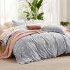 imageBedsure Duvet Cover Queen Size  Reversible Green Queen Duvet Cover Set with Zipper Closure 3 Pieces Floral Patterned Bedding Set with 8 Corner Ties and 2 Pillow Shams04  Grey No Comforter