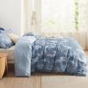 imageBedsure Duvet Cover Queen Size  Reversible Green Queen Duvet Cover Set with Zipper Closure 3 Pieces Floral Patterned Bedding Set with 8 Corner Ties and 2 Pillow Shams06  Blue Waffle No Comforter
