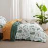 imageBedsure Duvet Cover Queen Size  Reversible Green Queen Duvet Cover Set with Zipper Closure 3 Pieces Floral Patterned Bedding Set with 8 Corner Ties and 2 Pillow Shams05  Mallard Green No Comforter