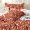 imageBedsure Duvet Cover Queen Size  Reversible Green Queen Duvet Cover Set with Zipper Closure 3 Pieces Floral Patterned Bedding Set with 8 Corner Ties and 2 Pillow Shams03  Terracotta No Comforter