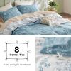 imageBedsure Duvet Cover Queen Size  Reversible Green Queen Duvet Cover Set with Zipper Closure 3 Pieces Floral Patterned Bedding Set with 8 Corner Ties and 2 Pillow Shams08  Mineral Blue No Comforter