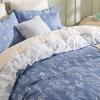 imageBedsure Duvet Cover Queen Size  Reversible Green Queen Duvet Cover Set with Zipper Closure 3 Pieces Floral Patterned Bedding Set with 8 Corner Ties and 2 Pillow Shams05  Infinity Blue No Comforter