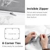 imageBedsure Duvet Cover Queen Size  Reversible Green Queen Duvet Cover Set with Zipper Closure 3 Pieces Floral Patterned Bedding Set with 8 Corner Ties and 2 Pillow Shams01  GreyWhite No Comforter