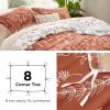 imageBedsure Duvet Cover Queen Size  Reversible Green Queen Duvet Cover Set with Zipper Closure 3 Pieces Floral Patterned Bedding Set with 8 Corner Ties and 2 Pillow Shams03  Terracotta No Comforter