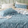 imageBedsure Duvet Cover Queen Size  Reversible Green Queen Duvet Cover Set with Zipper Closure 3 Pieces Floral Patterned Bedding Set with 8 Corner Ties and 2 Pillow Shams08  Mineral Blue No Comforter