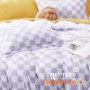 imageBedsure Duvet Cover Queen Size  Reversible Green Queen Duvet Cover Set with Zipper Closure 3 Pieces Floral Patterned Bedding Set with 8 Corner Ties and 2 Pillow Shams07  Purple Checkered No Comforter