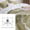 imageBedsure Duvet Cover Queen Size  Reversible Green Queen Duvet Cover Set with Zipper Closure 3 Pieces Floral Patterned Bedding Set with 8 Corner Ties and 2 Pillow Shams05  Olive Green No Comforter