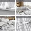 imageBedsure Duvet Cover Queen Size  Reversible Green Queen Duvet Cover Set with Zipper Closure 3 Pieces Floral Patterned Bedding Set with 8 Corner Ties and 2 Pillow Shams05  Formal Grey No Comforter