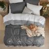 imageBedsure Duvet Cover Queen Size  Reversible Green Queen Duvet Cover Set with Zipper Closure 3 Pieces Floral Patterned Bedding Set with 8 Corner Ties and 2 Pillow Shams04  Dark Grey No Comforter