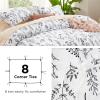 imageBedsure Duvet Cover Queen Size  Reversible Green Queen Duvet Cover Set with Zipper Closure 3 Pieces Floral Patterned Bedding Set with 8 Corner Ties and 2 Pillow Shams04  White No Comforter