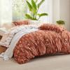 imageBedsure Duvet Cover Queen Size  Reversible Green Queen Duvet Cover Set with Zipper Closure 3 Pieces Floral Patterned Bedding Set with 8 Corner Ties and 2 Pillow Shams03  Terracotta No Comforter