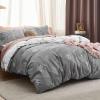 imageBedsure Duvet Cover Queen Size  Reversible Green Queen Duvet Cover Set with Zipper Closure 3 Pieces Floral Patterned Bedding Set with 8 Corner Ties and 2 Pillow Shams01  GreyWhite No Comforter