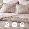 imageBedsure Duvet Cover Queen Size  Reversible Green Queen Duvet Cover Set with Zipper Closure 3 Pieces Floral Patterned Bedding Set with 8 Corner Ties and 2 Pillow Shams10  Light Taupe No Comforter