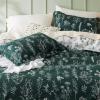 imageBedsure Duvet Cover Queen Size  Reversible Green Queen Duvet Cover Set with Zipper Closure 3 Pieces Floral Patterned Bedding Set with 8 Corner Ties and 2 Pillow Shams07  Emerald Green No Comforter