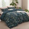 imageBedsure Duvet Cover Queen Size  Reversible Green Queen Duvet Cover Set with Zipper Closure 3 Pieces Floral Patterned Bedding Set with 8 Corner Ties and 2 Pillow Shams06  Navy Blue Floral No Comforter