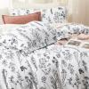 imageBedsure Duvet Cover Queen Size  Reversible Green Queen Duvet Cover Set with Zipper Closure 3 Pieces Floral Patterned Bedding Set with 8 Corner Ties and 2 Pillow Shams04  White No Comforter