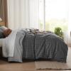 imageBedsure Duvet Cover Queen Size  Reversible Green Queen Duvet Cover Set with Zipper Closure 3 Pieces Floral Patterned Bedding Set with 8 Corner Ties and 2 Pillow Shams04  Dark Grey No Comforter