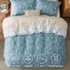 imageBedsure Duvet Cover Queen Size  Reversible Green Queen Duvet Cover Set with Zipper Closure 3 Pieces Floral Patterned Bedding Set with 8 Corner Ties and 2 Pillow Shams08  Mineral Blue No Comforter