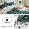 imageBedsure Duvet Cover Queen Size  Reversible Green Queen Duvet Cover Set with Zipper Closure 3 Pieces Floral Patterned Bedding Set with 8 Corner Ties and 2 Pillow Shams07  Emerald Green No Comforter